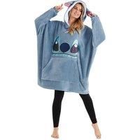 Disney Hoodie Blanket, Sherpa Fleece Oversized Hoodie Stitch Disney Gifts (Blue)