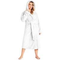 CityComfort Dressing Gown Women with Hood - Luxurious Fluffy Ladies Dressing Gown in Super Soft Fleece Grey for Women, Gifts for Mum (L, Dark Grey)
