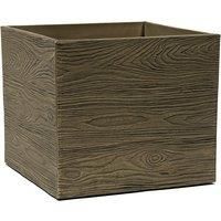 Cube Rustic Wood Patio Planter 36cm Outdoor Flower Pot Container Treated Pine
