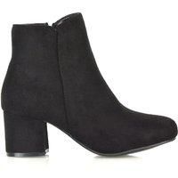 Women's Ankle Boots Ladies Black Low Heel Zip Casual Formal Booties Shoes Size