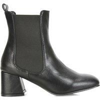 Womens Ankle Boots Mid Heel Ladies Elasticated Gusset Chelsea Pull On Booties