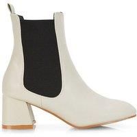 'Luca' Square Toe Pull On Mid Block Heel Chelsea Boots