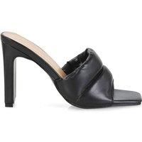 'Mallory' Square Toe Strappy Slip on Block High Heel Mule Sandals