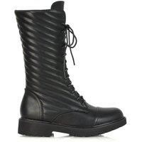'Meadow' Padded Detail Flat Lace up Combat Boots