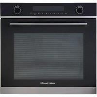 Russell Hobbs Midnight RHMEO7202DS Built-in 59.5cm Tall & Wide Electric Fan Oven and Microwave, Dark Steel