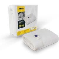 Zanussi ZESB7001, Single Electric Mattress Protector With Fitted Skirt, digital control and timer function, 107 x 203cm white