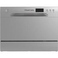 Russell Hobbs RHTTDW6S Freestanding Compact Dishwasher, Eco mode, 6 place_settings, Silver, Noise level: decibels 52 [Energy Class F]