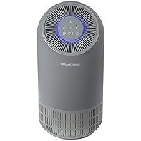 Russell Hobbs RHAP1001G Compact Air Purifier, Captures Bacteria, HEPA Filter for 99.5% of Particles, Air Cleaner for Allergies, Odour, Dust, Smoke, Multi Colour LED Display, Grey