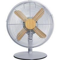 Russell Hobbs RHMDF1201WDG Cooling Desk Fan, Scandinavian wood effect in Grey