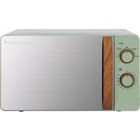 Russell Hobbs RHMM713MG-N 17 Litre Matt Green Manual Microwave with Wood Effect handle and dials