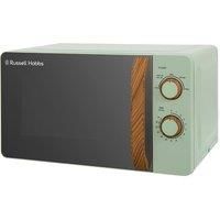 Russell Hobbs RHMM713MG-N 17 Litre Matt Green Manual Microwave with Wood Effect handle and dials