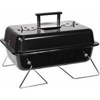 George Foreman GFPTBBQ1003B Go Anywhere Toolbox Charcoal BBQ, Portable, Sturdy Foldable Legs, Convenient Handle, Lightweight, Camping, Black