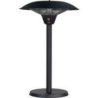 Zanussi ZTTPTH5 2.1KW, IP44 Rated, 80 cm High Outdoor Black Table Top Electric Garden Patio Heater with 3 Heat Settings, Halogen Heating Element, Manual Controls, 1.8 metre Power Cord & Weighted Base
