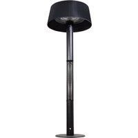 Lowry LFPTH6 3KW Freestanding 205cm High Outdoor Black Electric Garden Patio Heater with 3 Heat Settings, Touch & Remote Control, Fabric Shade, Dual Heating Element