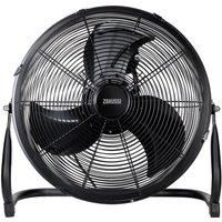 Zanussi Floor Fan 16 Inch High Velocity, Metal & Black with 3 Speeds ZNGF1621B