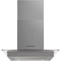 Russell Hobbs 60cm Flat Glass Cooker Hood, 3 Speed Settings, Washable Filters, ECO LED Lights, Low Noise, Extraction and Recirculation, Premium Push Button Controls, Stainless Steel RHFGCH601SS