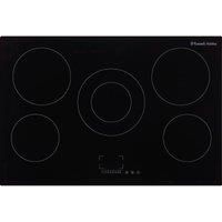 Russell Hobbs Electric Hob 77 cm Ceramic Cooktop with 5 Cooking Zones, Touch Contrtol & Easy Clean, Safety Cut Off, Integrated Timer & 2 Rapid Zones RH77EH6011, 2 Year Guarantee,Black,Medium