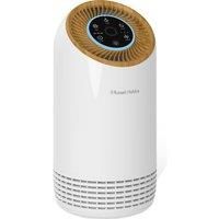 Russell Hobbs Air Purifier for Bedroom Home 90m ³/h CADR, 99.95% Carbon Filter Captures Bacteria, Allergies Odour, Dust, LED Display, Clean Air Compact White Scandi Wood Effect RHAP1031WDW