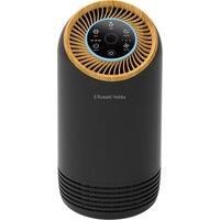 Russell Hobbs Air Purifier for Bedroom Home 90m ³/h CADR, 99.95% Carbon Filter Captures Bacteria, Allergies Odour, Dust, LED Display, Clean Air Compact Black Scandi Wood Effect RHAP1031WDB