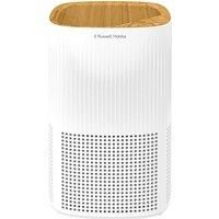 Russell Hobbs Air Purifier for Bedroom Home 100m ³/h CADR, 99.95% Carbon Filter Captures Bacteria, Allergies Odour, Dust, LED Display, Clean Air Mini Aroma White Scandi Wood Effect RHAP1032WDW
