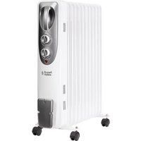 Russell Hobbs 2500W Oil Filled Radiator, 11 Fin Portable Electric Heater in White, Adjustable Thermostat with 3 Heat Settings, Overheat Protection, 25m sq Room Size 2 Year Guarantee RHOFR1106
