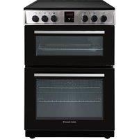 Russell Hobbs Electric Cooker 3 in 1 68L/37L Split Stainless Steel Double Oven with 3 Shelves, Full-Size Grill Pan, 4 Zone Ceramic Hob, Energy Efficient, Up to 2 Years Guarantee, RH60EDOEH6011SS