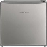 Russell Hobbs Table Top Larder Mini Fridge Silver 43 Litre Capacity, Quiet Running 41dB, Reversible Door & Adjustable Feet, Manual Temperature Control, Ice Box, RHTTF0E1SS