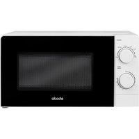 Abode 20L Manual Microwave White 700W with 5 Power Levels & Timer, Button & Dial Control, Defrost Function, AMM2005 (White)