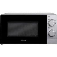 Abode 20L Manual Microwave Silver 700W with 5 Power Levels & Timer, Button & Dial Control, Defrost Function, AMM2005S (Silver)