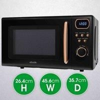 Abode AMD2004BRG Solo Digital Microwave Oven Retro 700w 20L Black & Rose Gold