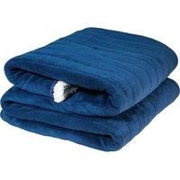 Russell Hobbs Electric Blanket Blue Heated Throw Sherpa & Microfleece 130 x 180 cm with Digital Remote, Auto Shutoff Overheat Protection 12 Hour Timer, 9 Heat Settings 2 Year Guarantee, RHHT1003BLU