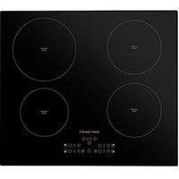 Russell Hobbs Induction Hob 59cm Ceramic Cooktop 2600W with 4 Cooking Zones, Electric 9 Power Levels, Touch Control & Easy Clean, Safety Cut Off, Timer & LED Display, Child Lock RH60IH413B