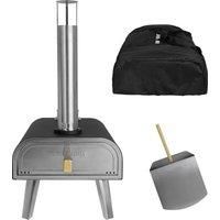 GEORGE FOREMAN GFWPPO2BPC Wood Pellet Pizza Oven - Black & Silver