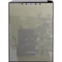 Russell Hobbs 20 Bottle 62L Mirrored Door Wine Cooler Freestanding Beverage Drinks Fridge, LED Light with Touch Control, Digital Display, Adjustable Shelves, Glass Door RH20WC201MR