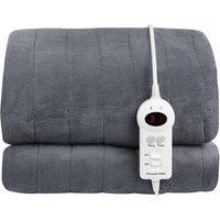 Russell Hobbs Electric Blanket Grey Heated Throw Microfleece 130 x 180 cm with Digital Remote, Auto Shutoff Overheat Protection 12 Hour Timer, 9 Heat Settings RHHT1004GR