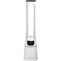 Russell Hobbs Bladeless Quiet Tower Fan with Remote Control, Tall Standing Fan, 105cm Tall, 10 Speed Settings, 12 Hour Adjustable Timer, Oscillating Fan 22W, White, 2 Years Guarantee RHBLDL12