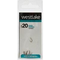 Westlake Eyed Barbless Hooks Size 20, Silver
