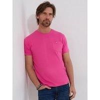 Joe Browns Men/'s Fashion Basic Chest Pocket Crew Neck T-Shirt, Regular Fit, Pink, XXL