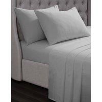 Sleepdown 200 Thread Count GOTS Certified 100% Cotton Oxford Pillowcase Pair - Silver