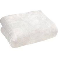 Sleepdown Sequin Leaf Floral Oyster Off White Panel Band Luxury Bedspread Throw Over Sofa Bed Super Soft Warm Cosy Large Blanket - 150cm x 200cm