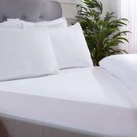 Sleepdown Super Soft Plain Dye Fitted Sheet Thermal Warm Cosy Bedsheet Bed Linen-King-White, Polyester Microfibre