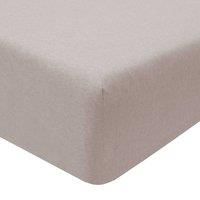 Smart Living Jersey Melange Polycotton Easy Care Bed Linen Luxury Fitted Bedsheet or Pillowcase in Beige | Size: Standard Pillow Case