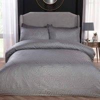 Sleepdown Super Soft Geometric Luxury Lurex Jacquard Ivory Deco Easy Care Cosy Duvet Cover Quilt Bedding Set with Pillowcases - Super King (220cm x 260cm) ivory super king 5056242801375