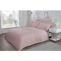 Sleepdown Lace Panel Band Border Blush Pink Luxury Soft Easy Care Duvet Cover Quilt Bedding Set with Pillowcases-King (220cm x 230cm), Polyester