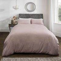 Sleepdown Gem Embellished Sateen Blush Pink Comfortable Duvet Cover with Pillowcase Super King Size (220cm x 260cm)