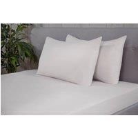 Sleepdown Fitted Sheet 100% Brushed Cotton Flannelette Luxury Bedding Soft Cosy 25cm 10" Bedsheet Bed Linen - White - Double