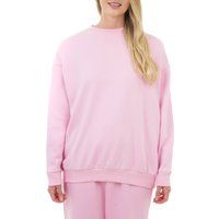 Smart Living Women's Cozy Oversized Sweatshirt Pullover Jumper Crewneck Top in Pink | Size: Small