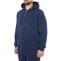 M17 Mens Recycled Zip Up Hoodie Casual Hooded Sweatshirt Hoody Zipper Plain Top Long Sleeve Jacket (S, Navy)