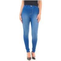 Smart Living Women's Stylish Skinny Fit High Waisted Denim Jeans in Bright Blue | Size: 14