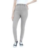 Smart Living Women's Stylish Skinny Fit High Waisted Denim Jeans in Mid Grey | Size: 12